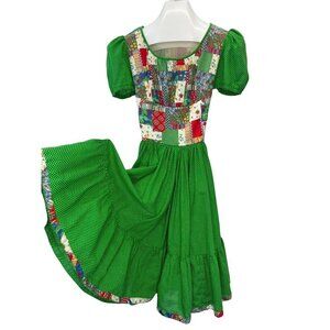 Vintage Square Dance Dress Swing Skirt Ladies Size SMALL Full Circle Rodeo